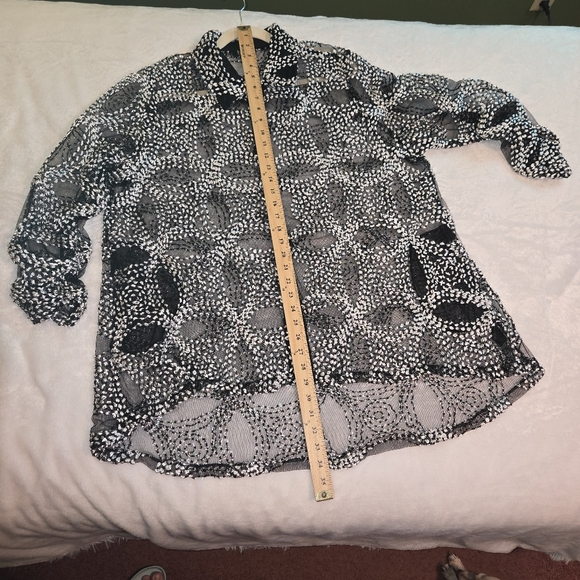 Tops - Vintage Berek Black & Silver Button Down‎ Cartigan Size 2XL